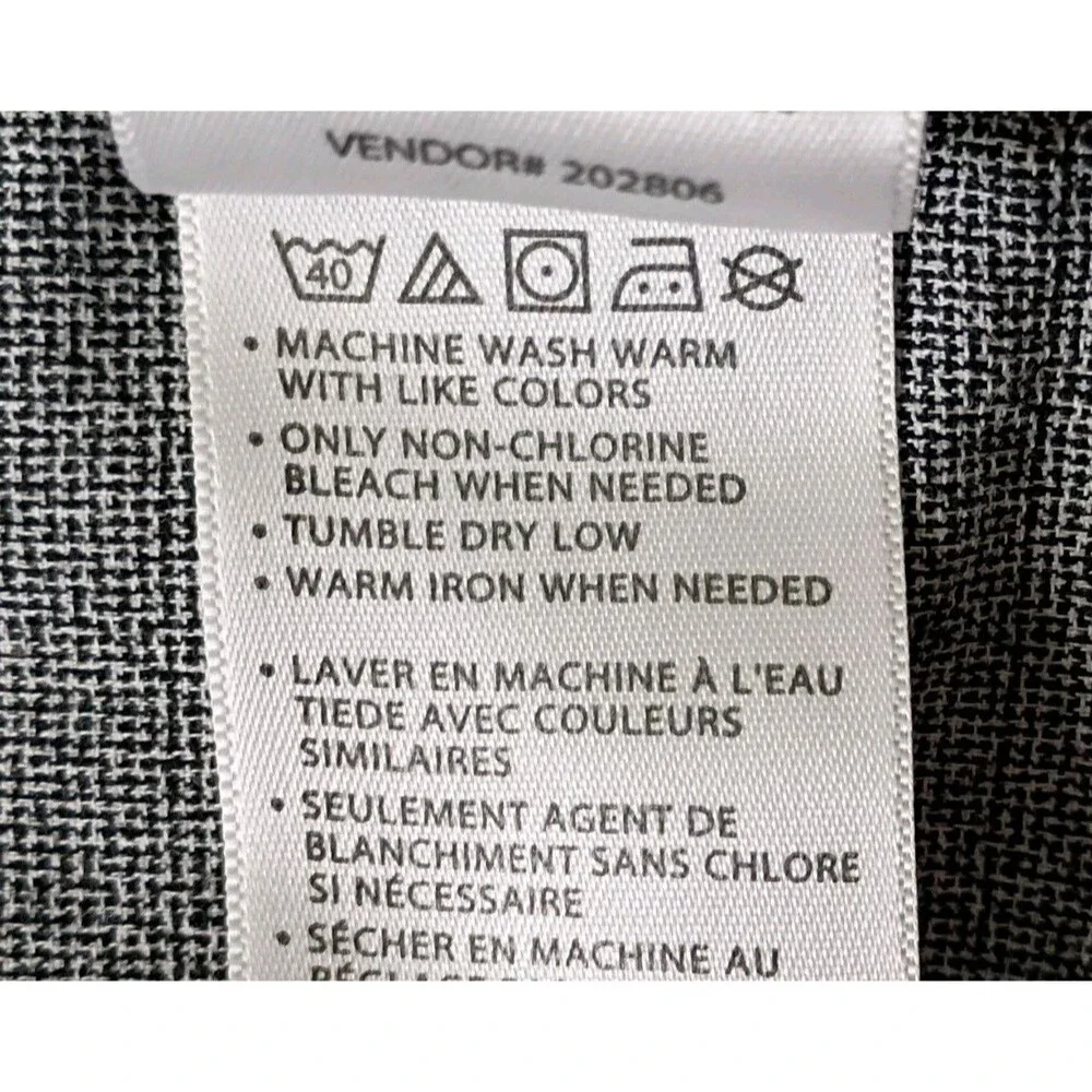 Synrgy High Performance Size 37/38 Non Iron Black White Long Sleeve Dress Shirt - Picture 14 of 14